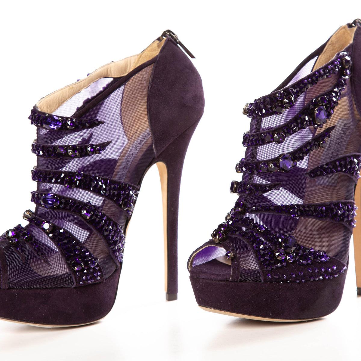 Jimmy Choo Purple Suede Kiln Platform Sandals SZ 37.5 Sale