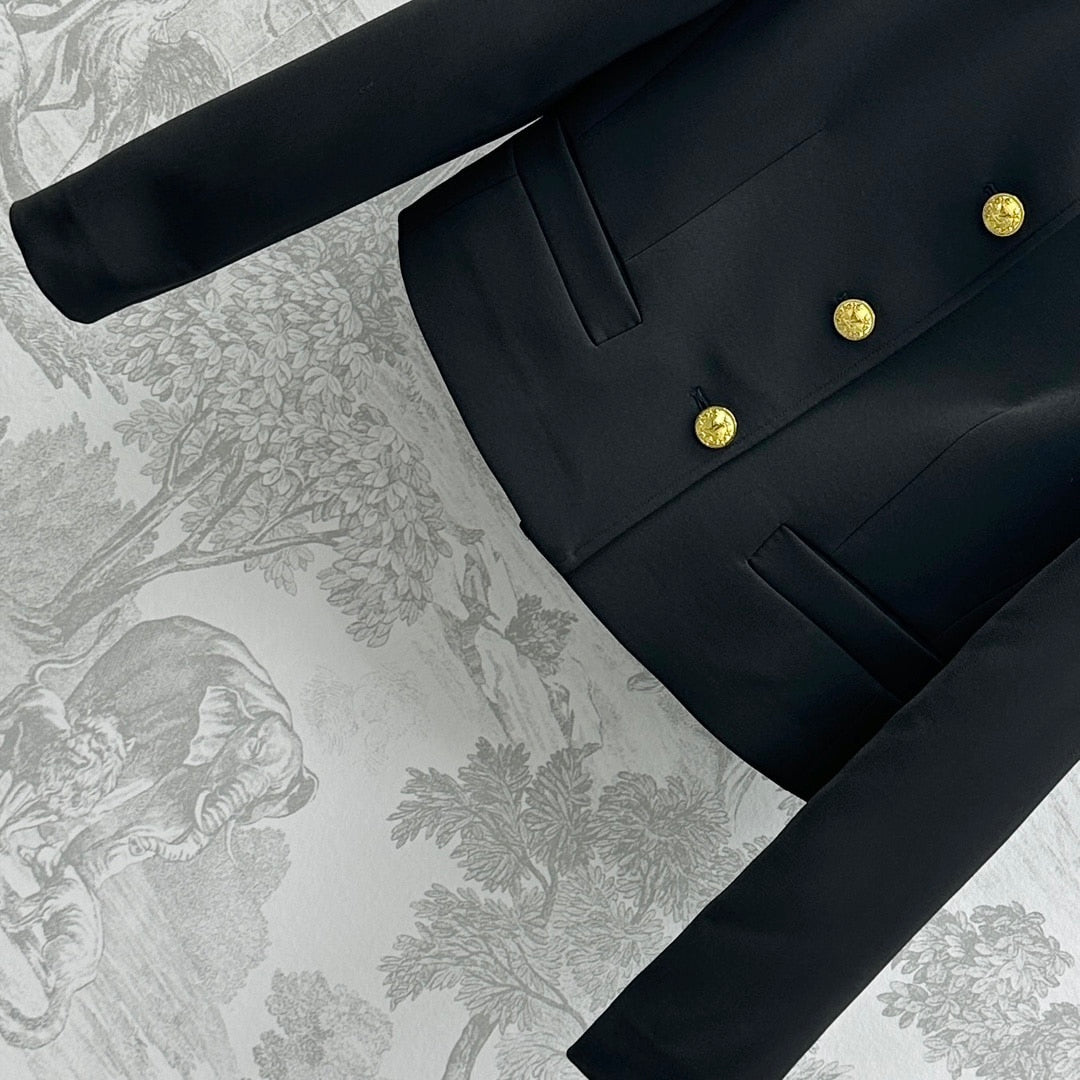 LV LV BUTTON OFFICER JACKET BLACK 1AGOKI
