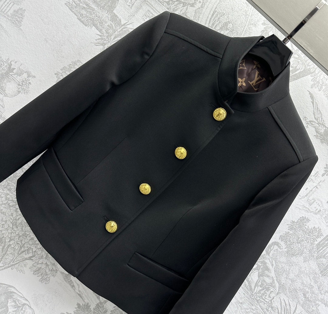LV LV BUTTON OFFICER JACKET BLACK 1AGOKI