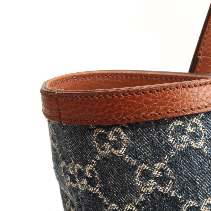 GUCCI Ophidia GG Denim Medium Tote