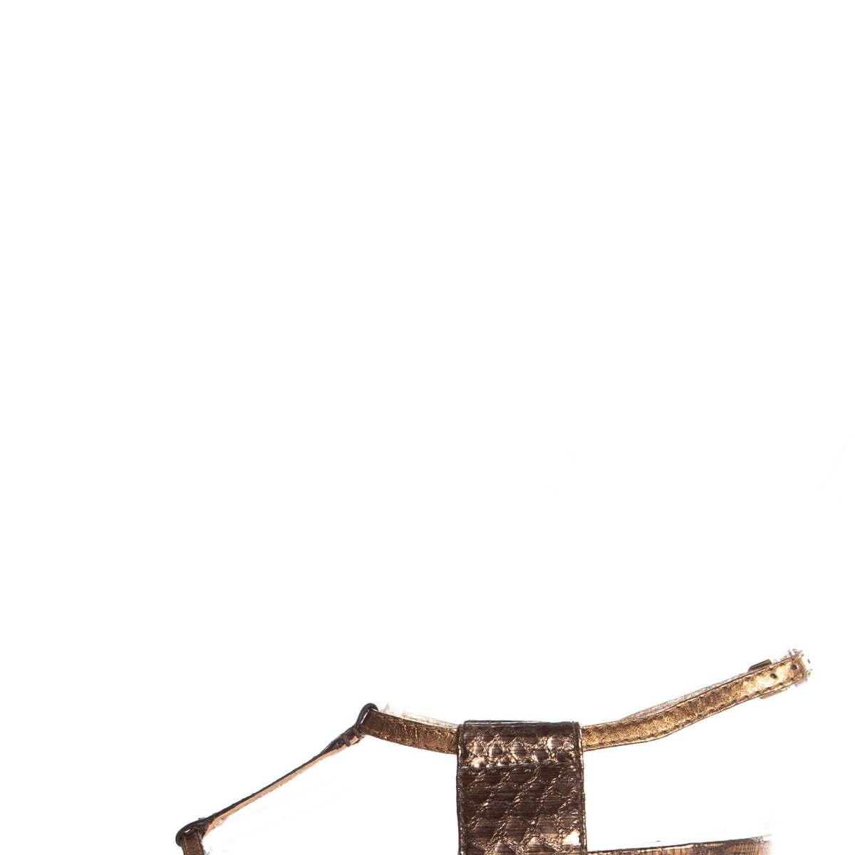 Lanvin Bronze Python Skin Ankle Strap Sandals SZ 35