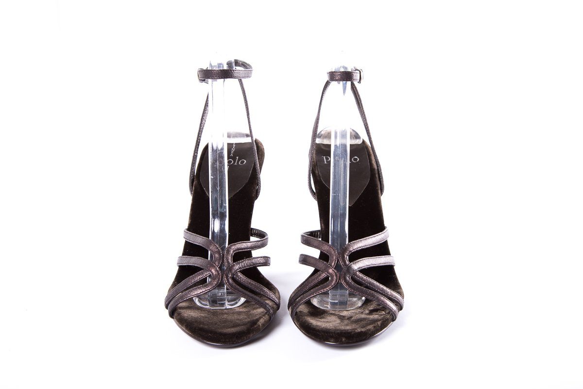 Linea Paolo Black Embossed Velvet Wedge SZ 8.5 Sale