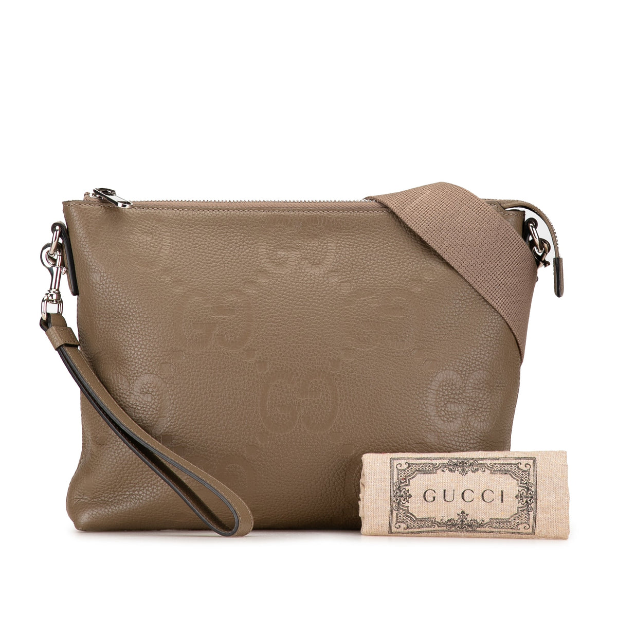 GUCCI Medium Jumbo GG Embossed Messenger Bag