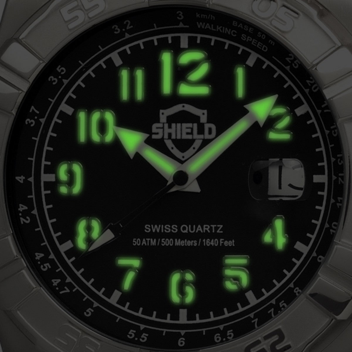 Shield Jarrod Leather-Band Swiss Men's Diver Watch