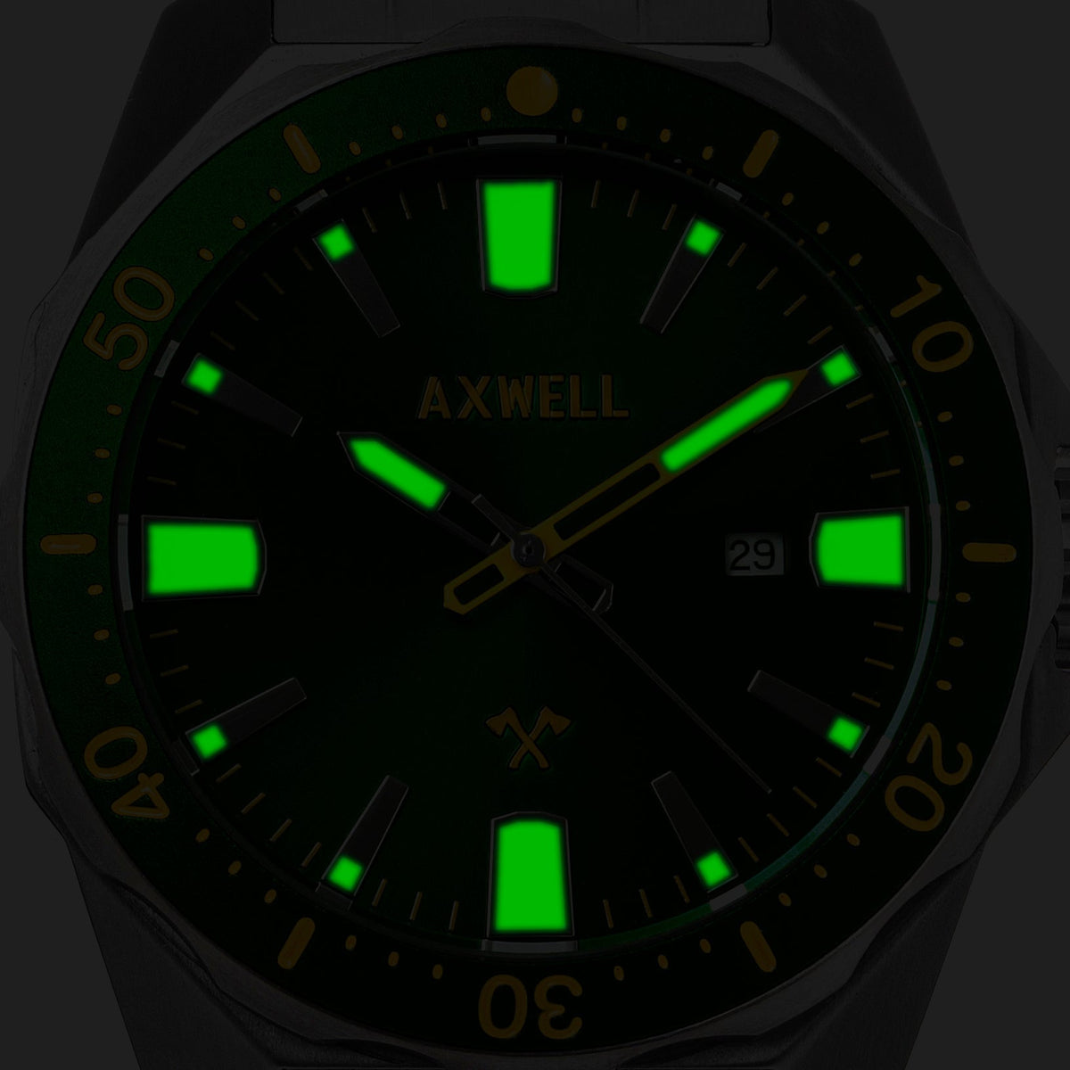Axwell Timber Bracelet Watch w/ Date - Black/Orange