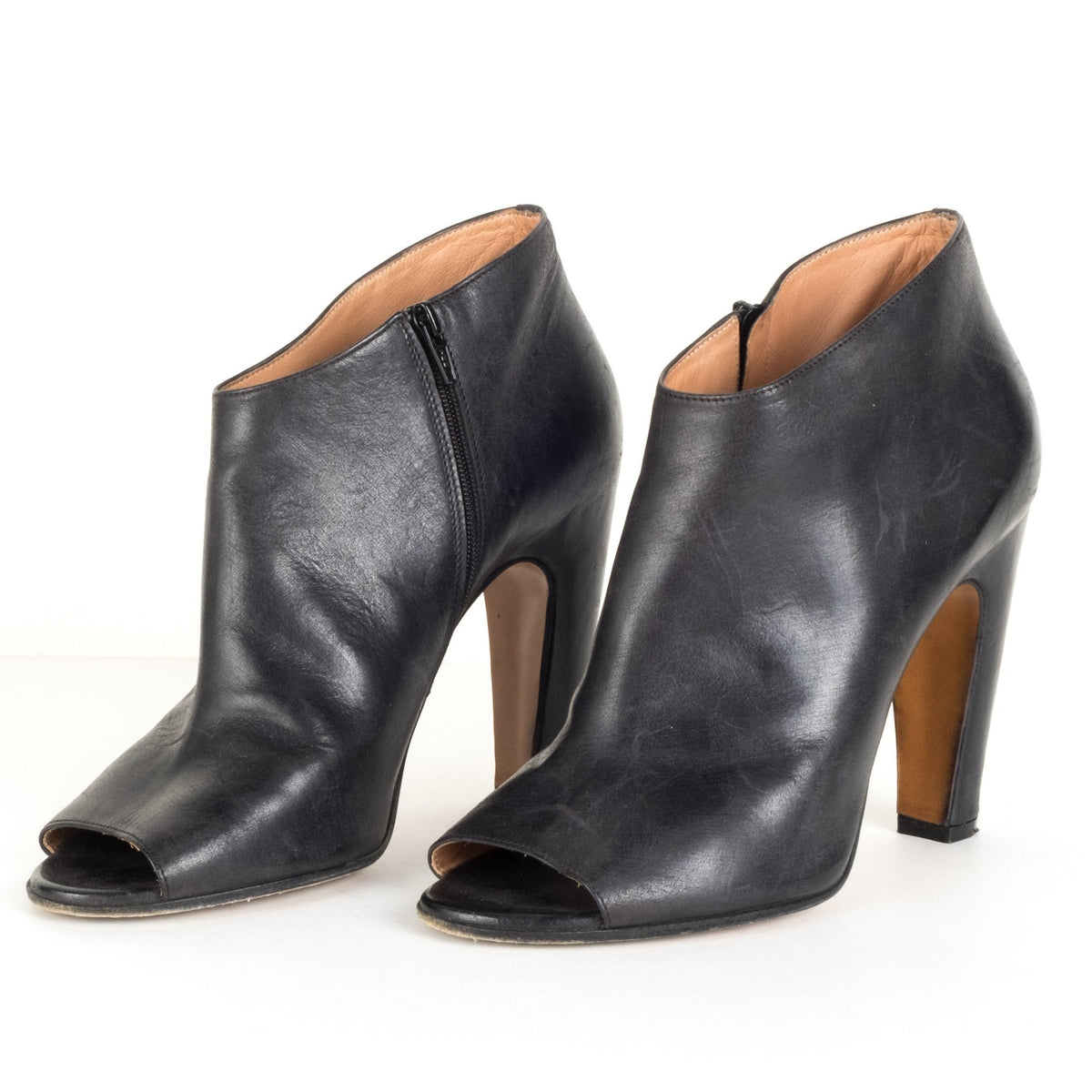 Maison Margiela Black Leather Booties 39.5 Sale