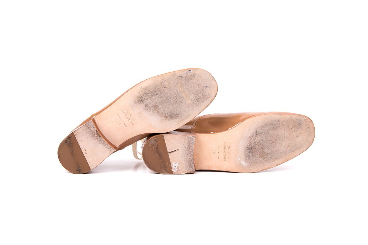 Marc Jacobs 39 Nude Patent Leather Lace Up  Flats Sale