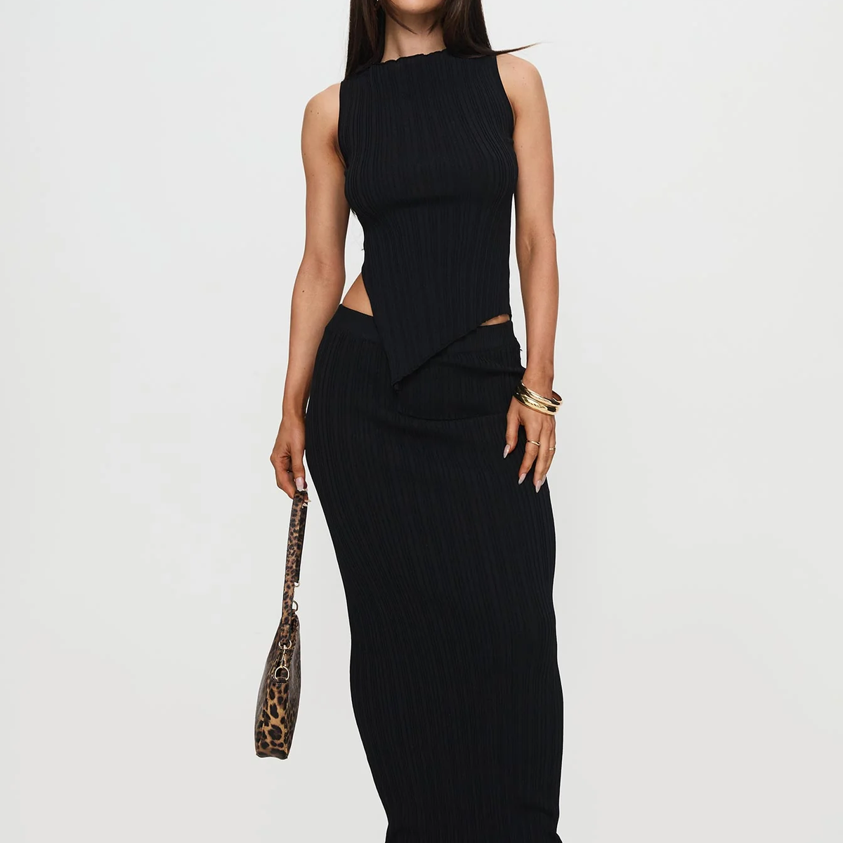 Mirelle | Ribbed Asymmetrical Two-Piece Set
