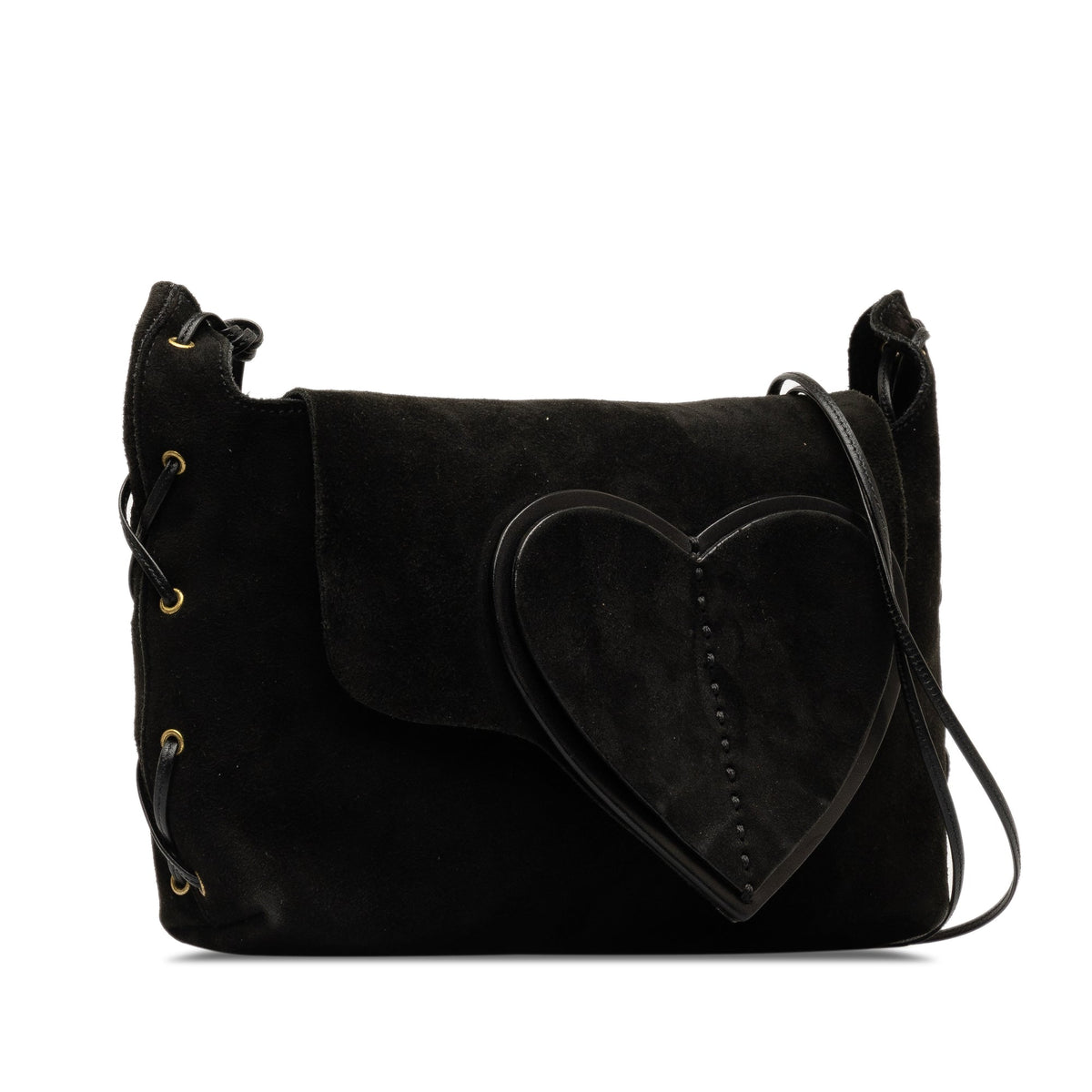 GUCCI Suede Heart Crossbody Crossbody Bag