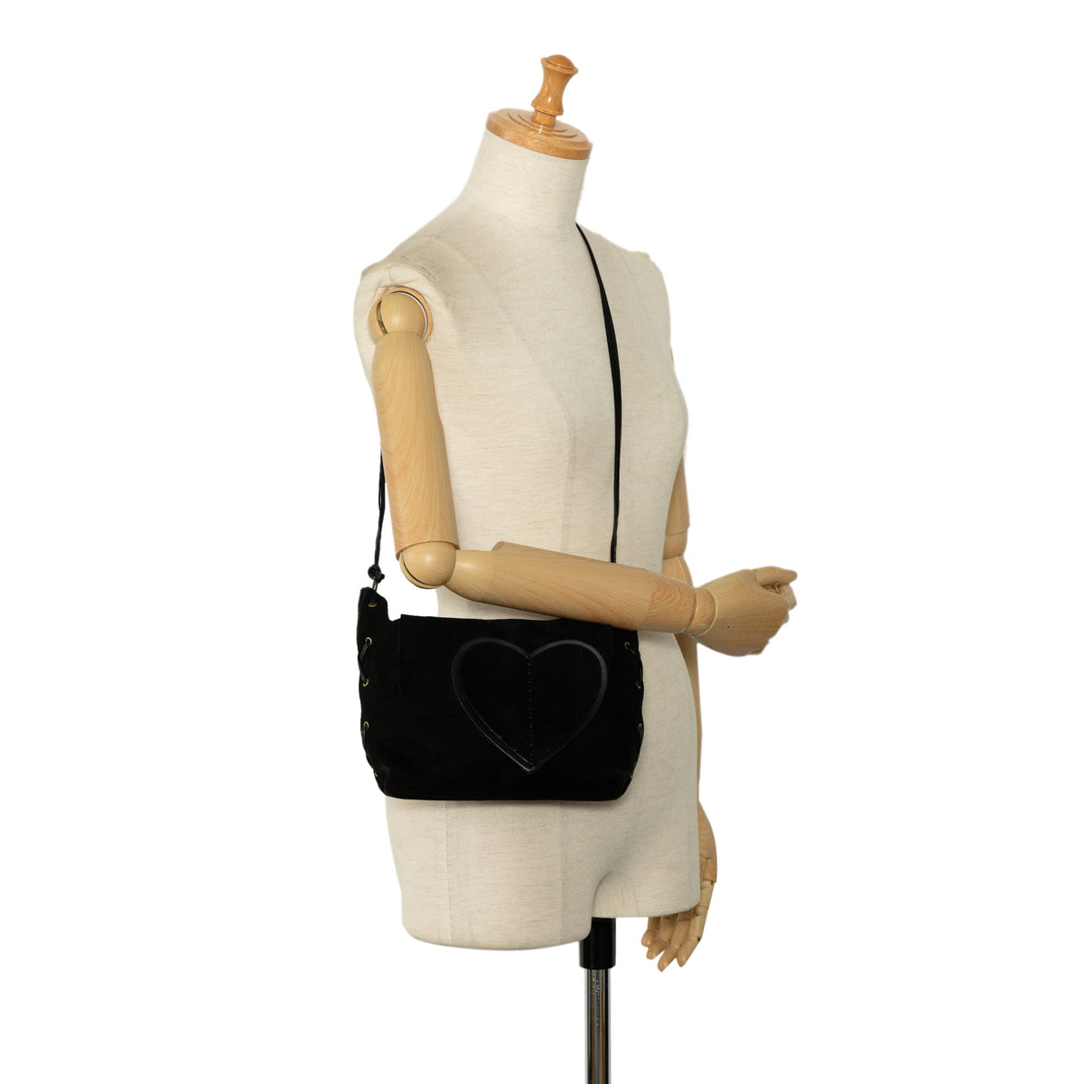 GUCCI Suede Heart Crossbody Crossbody Bag