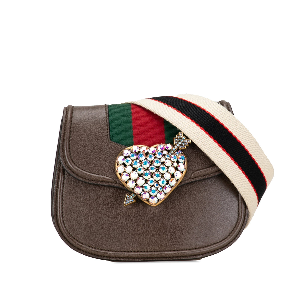 GUCCI Small Linea Totem Crystal Heart Crossbody Crossbody Bag