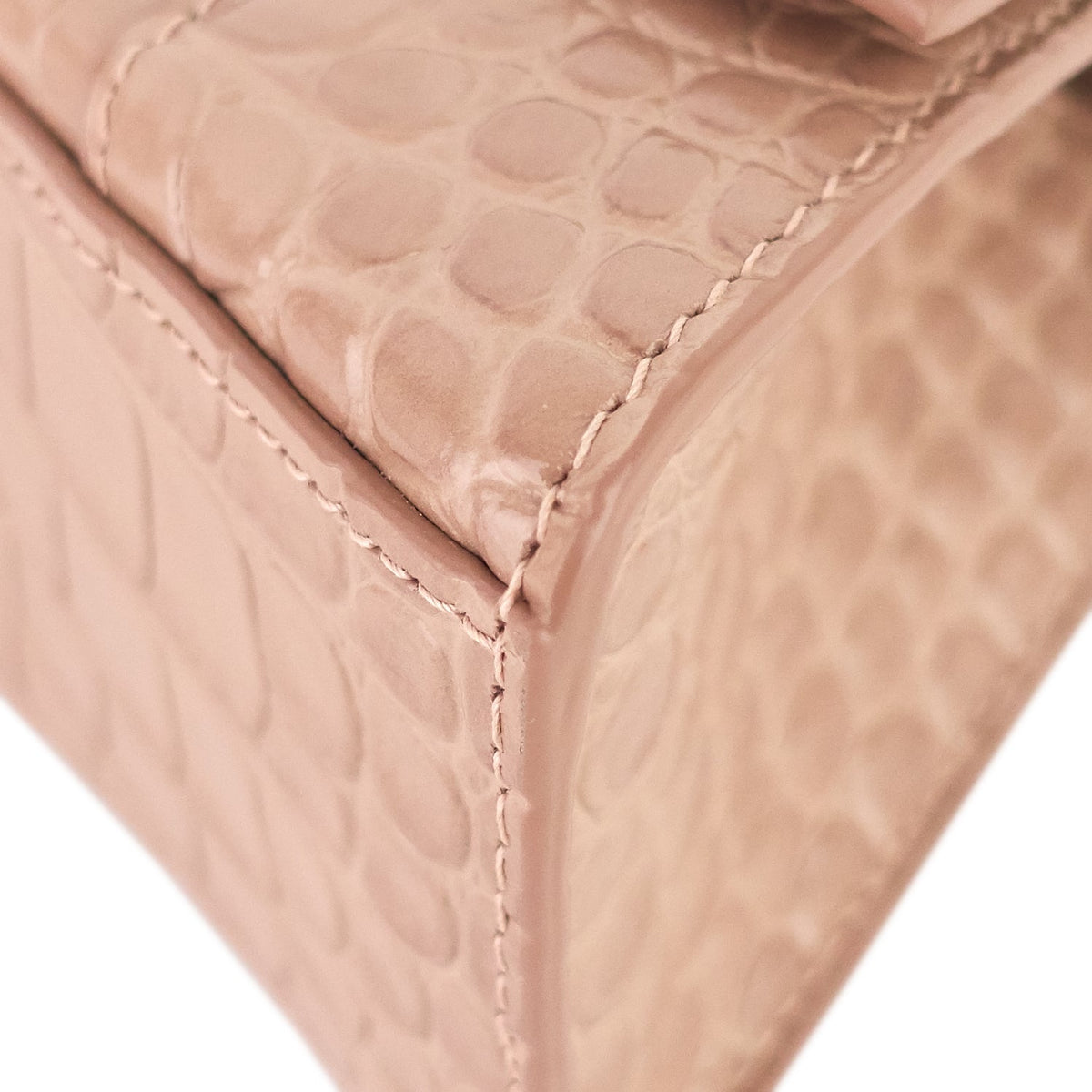 balenciaga Hourglass XS Croc Embossed Leather Top Handle Bag