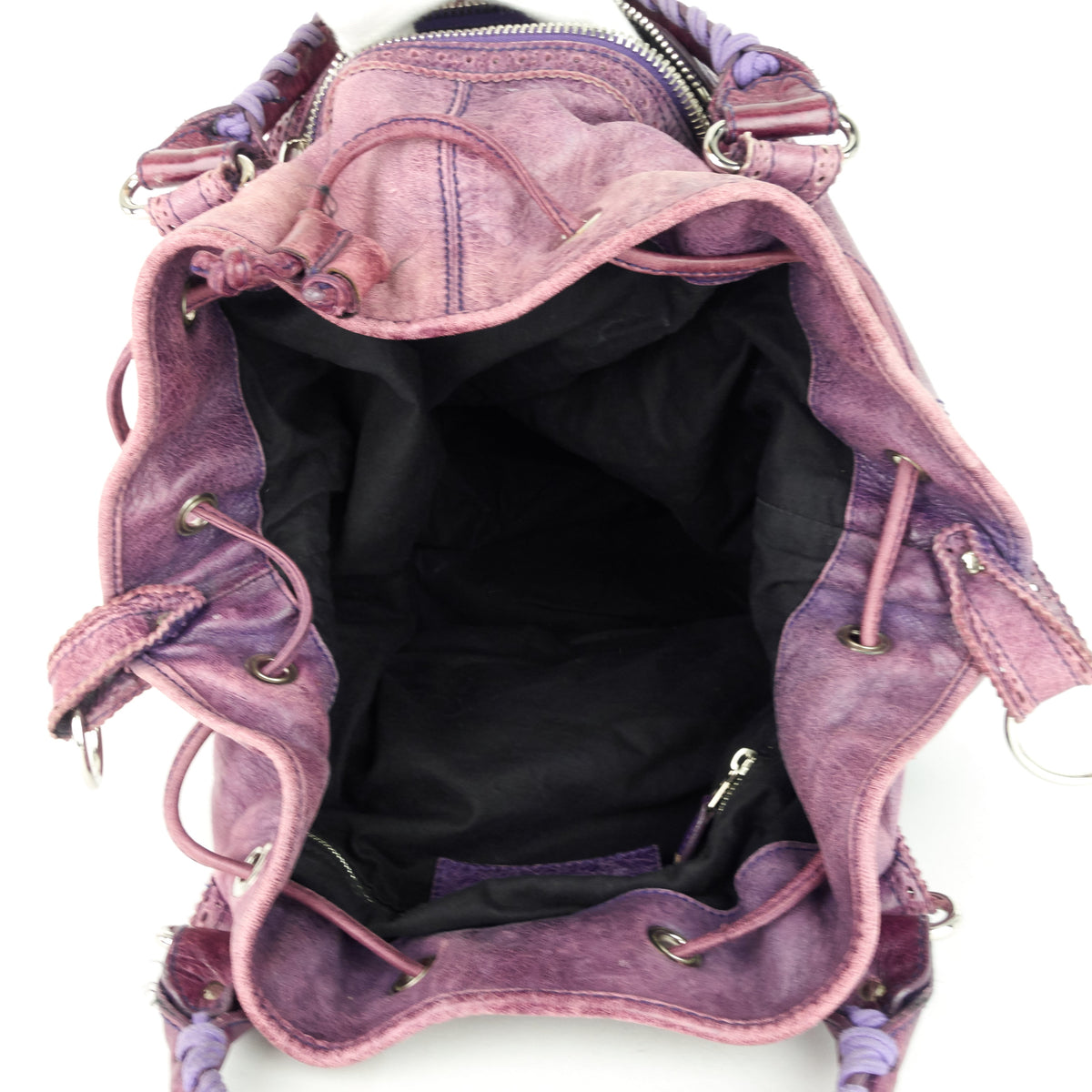 balenciaga Pompon Giant Brogues Lambskin Leather Bag