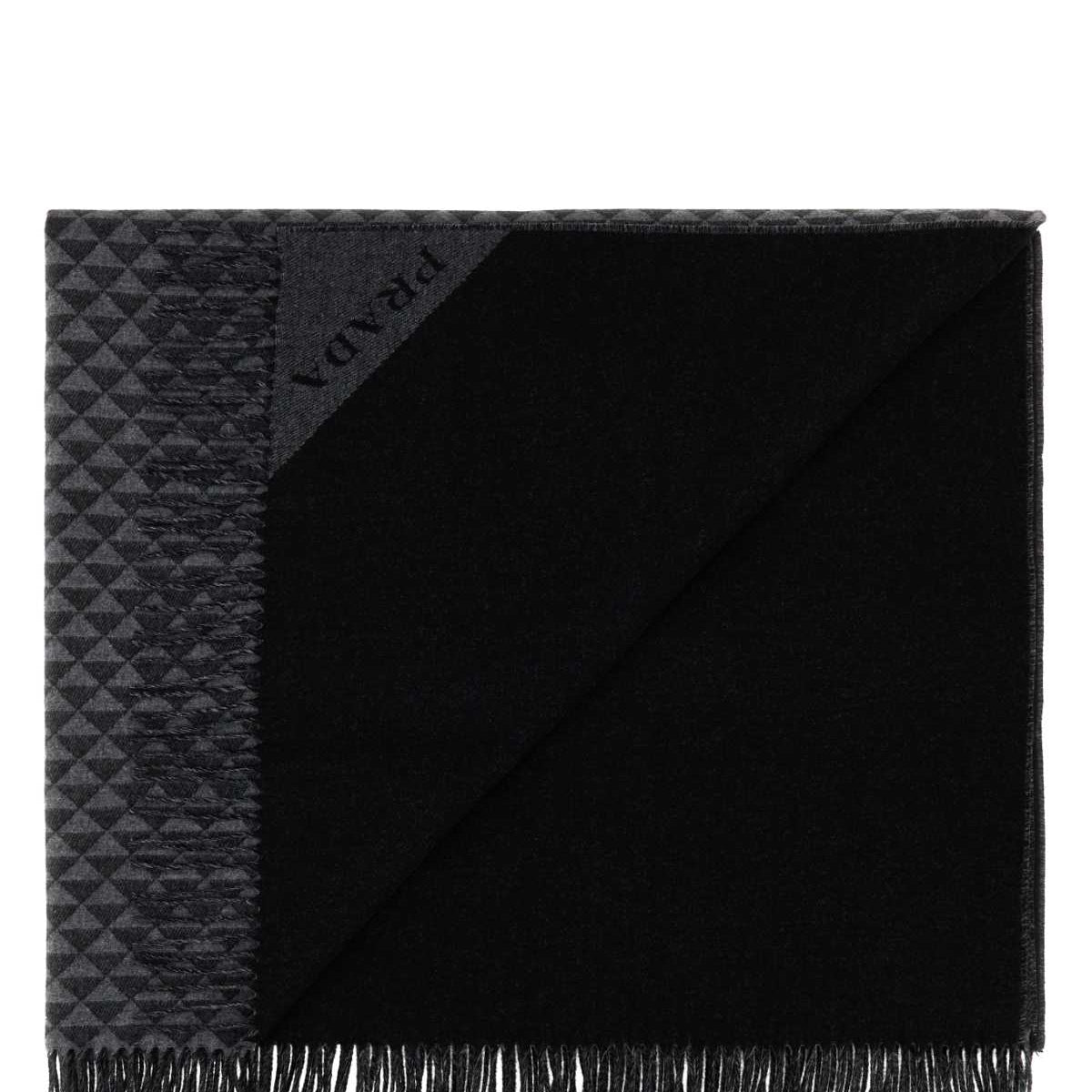 PRADA Embroidered Wool Blend Double Blanket