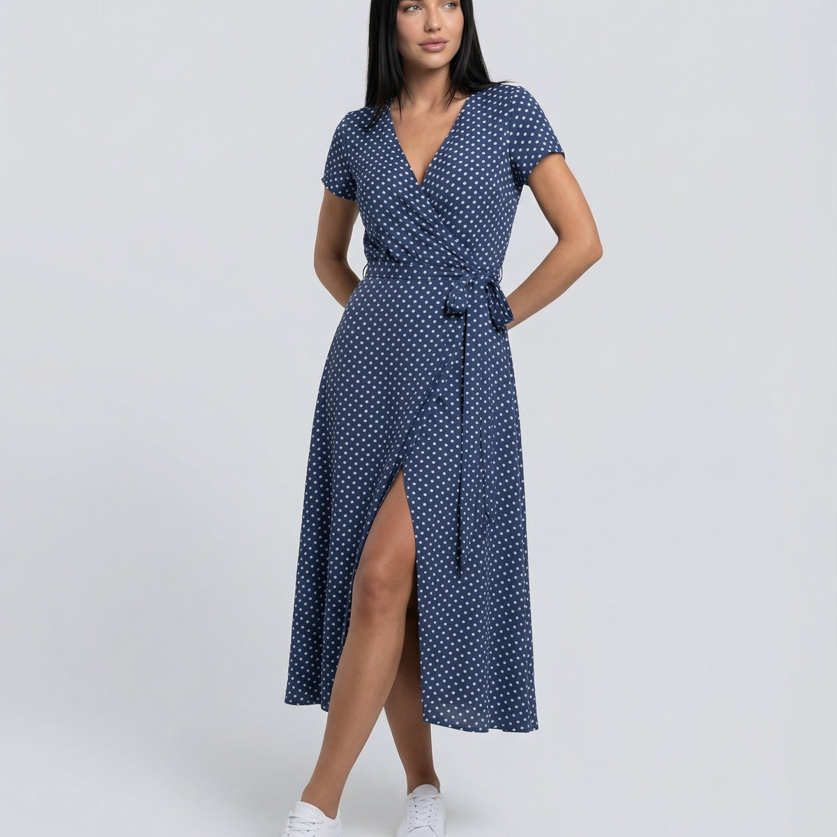 Elowen | Wrap Maxi Dress with Short Sleeves