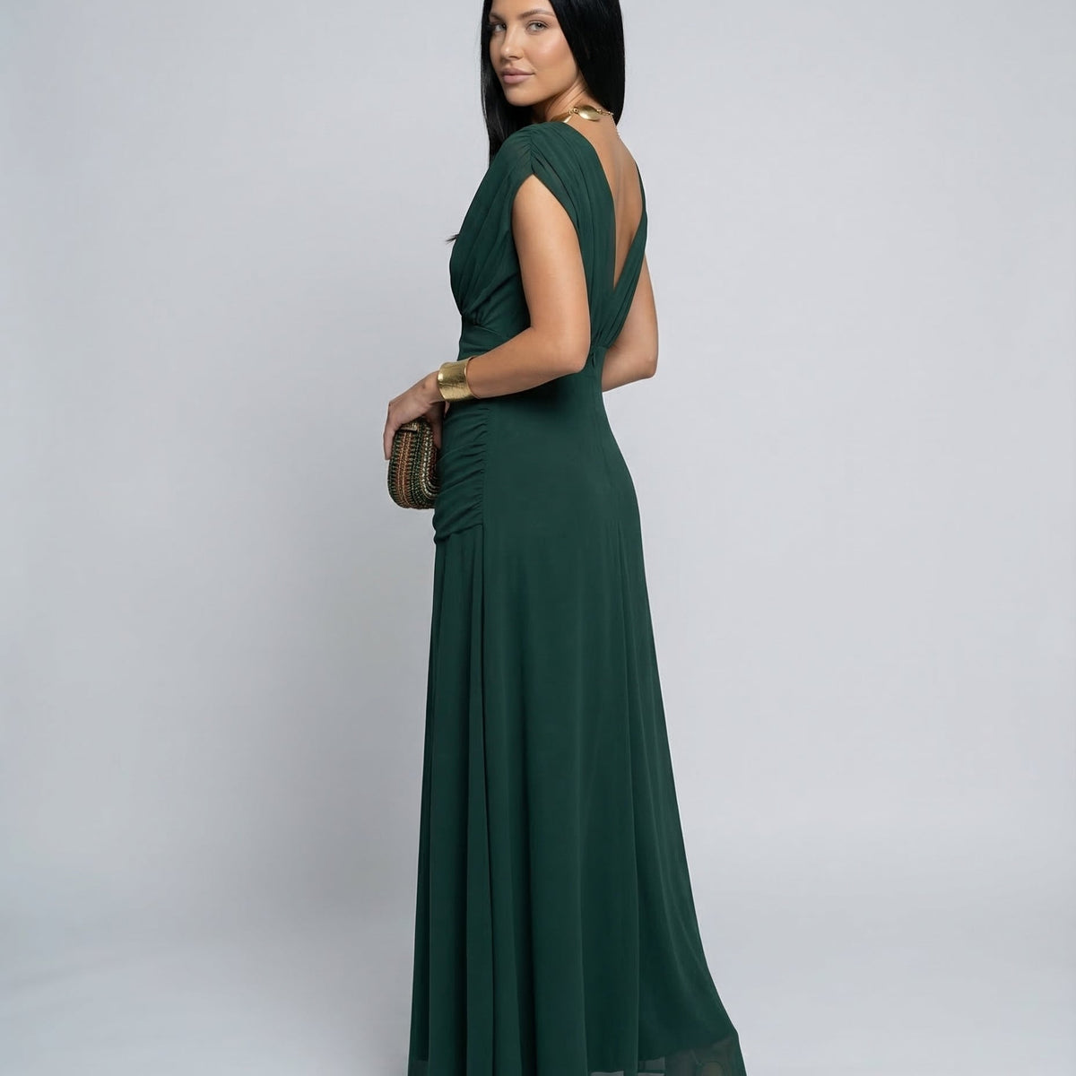 Eloria | Maxi Dress with Draped V-Neck