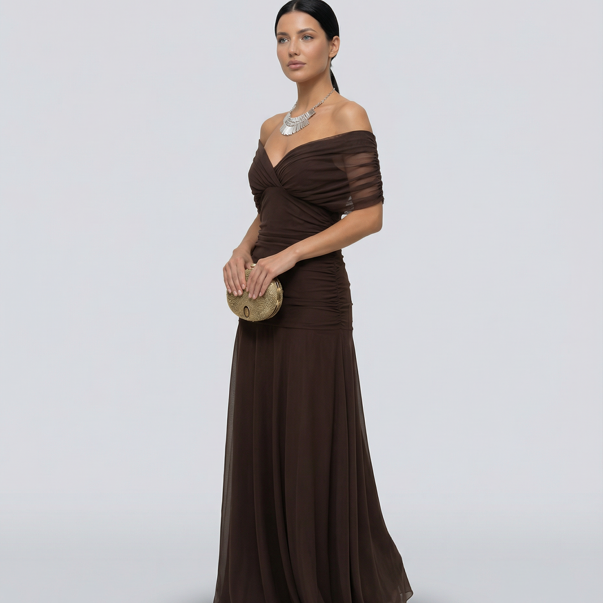 Eloria | Maxi Dress with Draped V-Neck