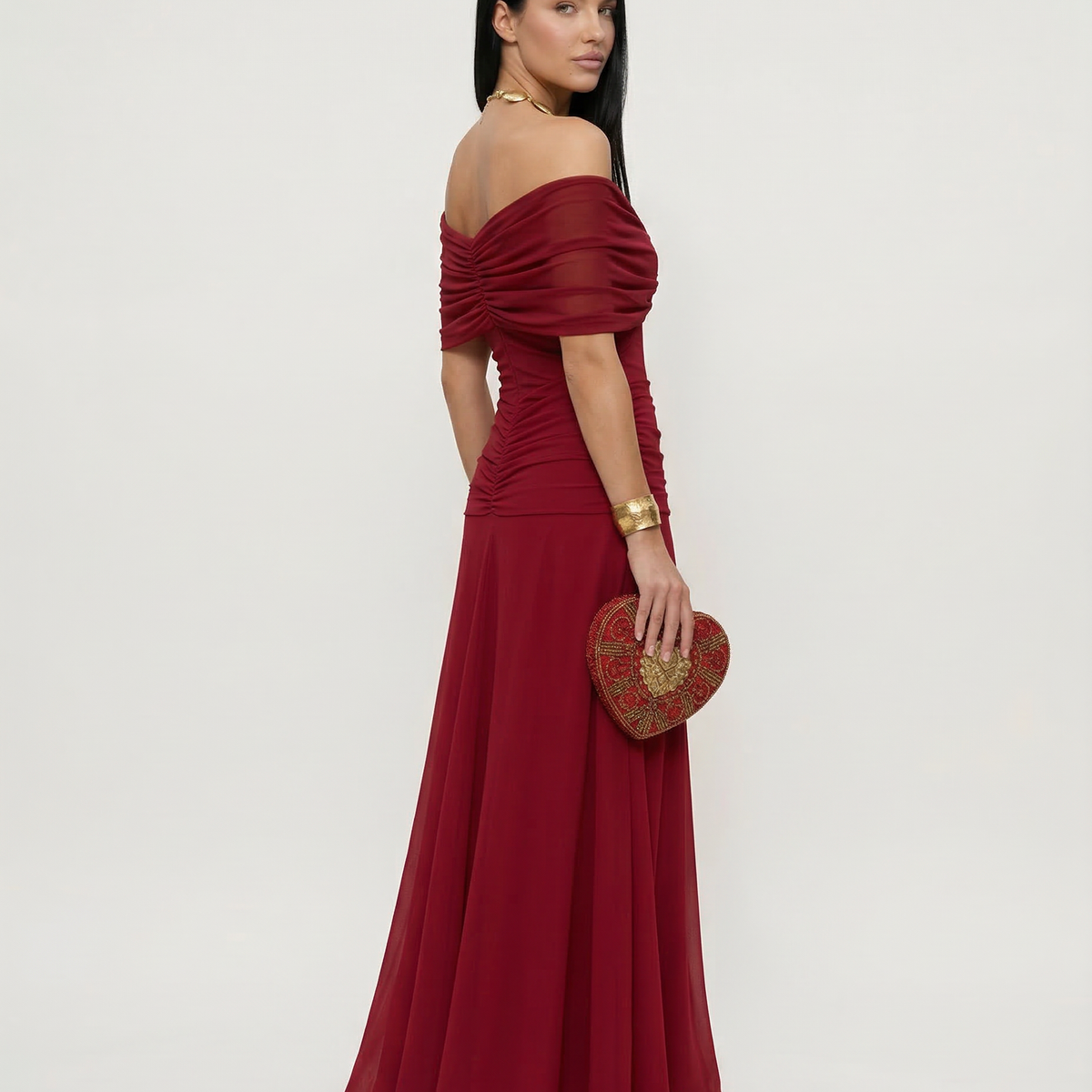 Eloria | Maxi Dress with Draped V-Neck