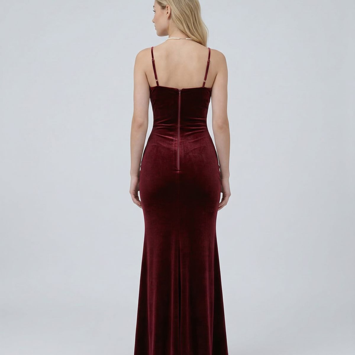 Ellie | Velvet Maxi Dress Sleeveless Ruched Design