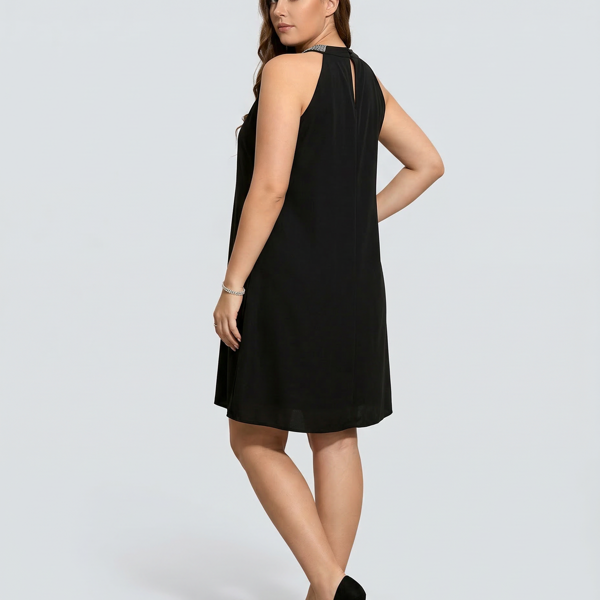 Natalie | Mini Dress with Embellished Halter Neck