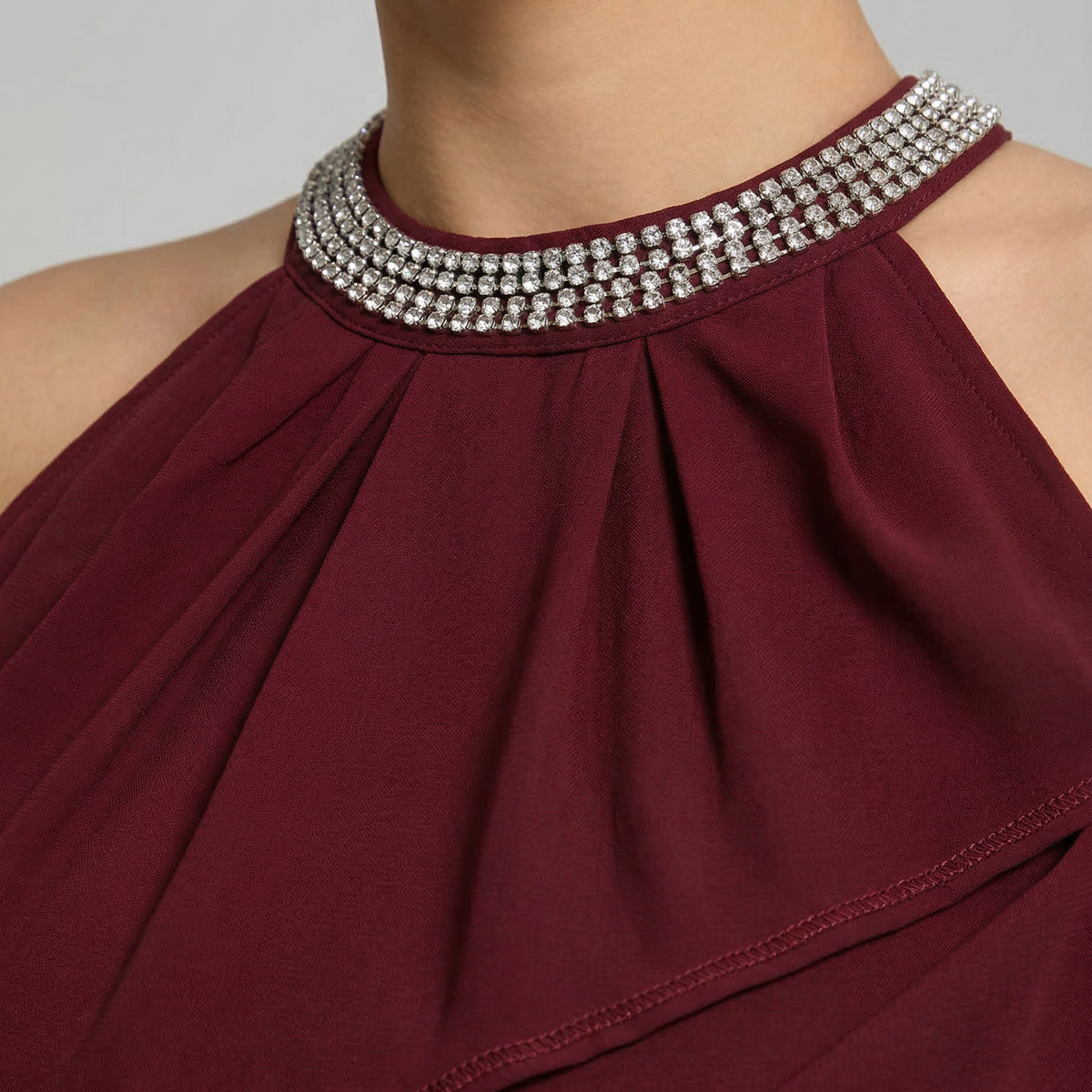 Natalie | Mini Dress with Embellished Halter Neck