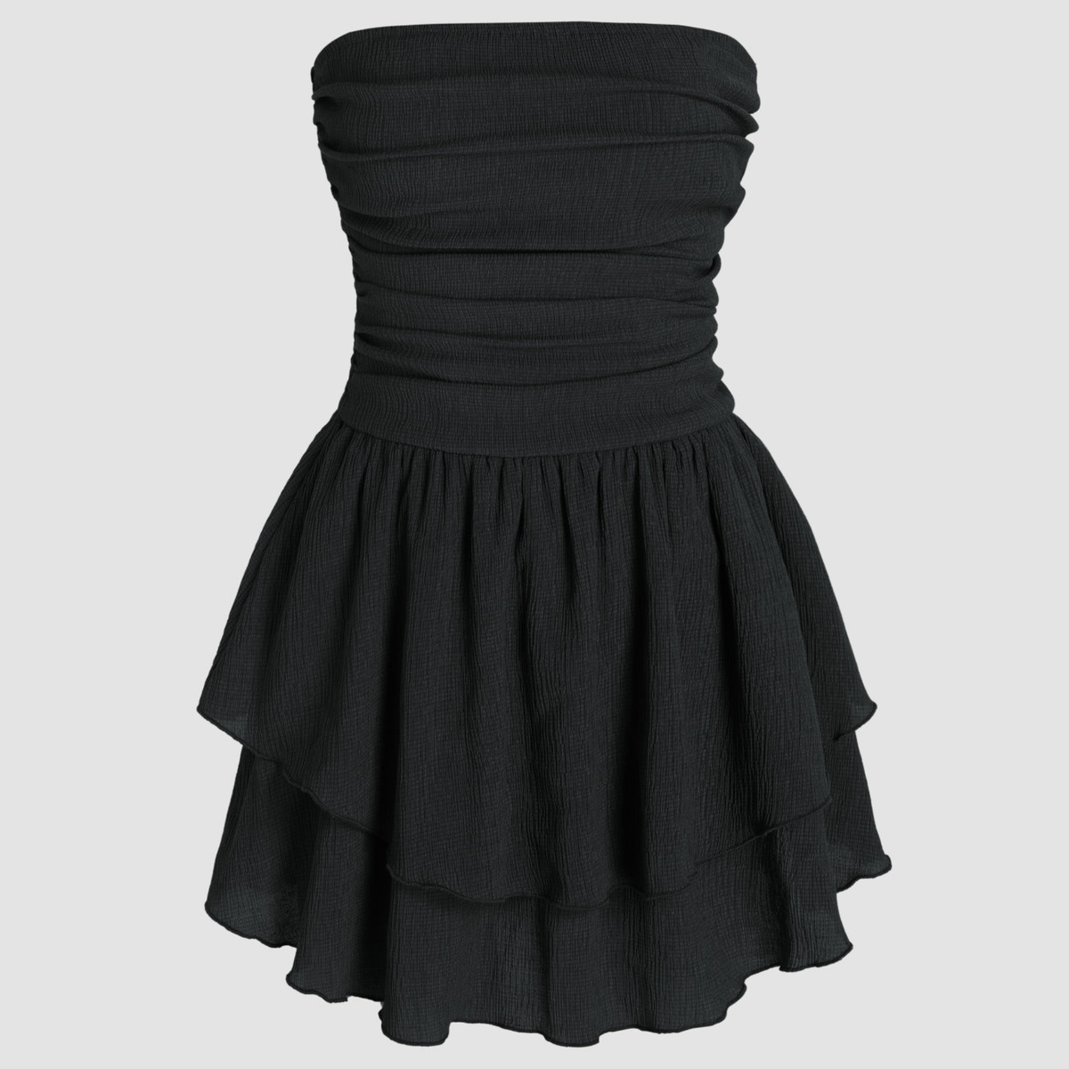 Elodie | Strapless Mini Dress with Tiered Ruffle Skirt