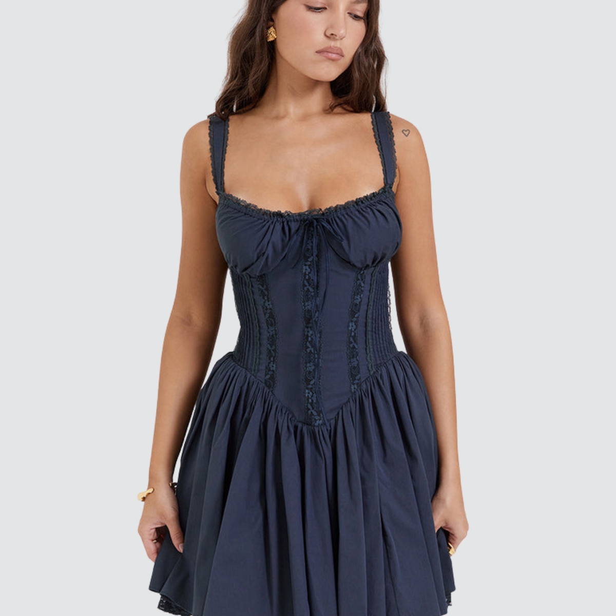 Savannah | Corset Mini Dress with Lace-Up Back