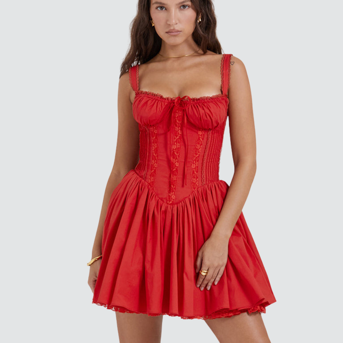 Savannah | Corset Mini Dress with Lace-Up Back