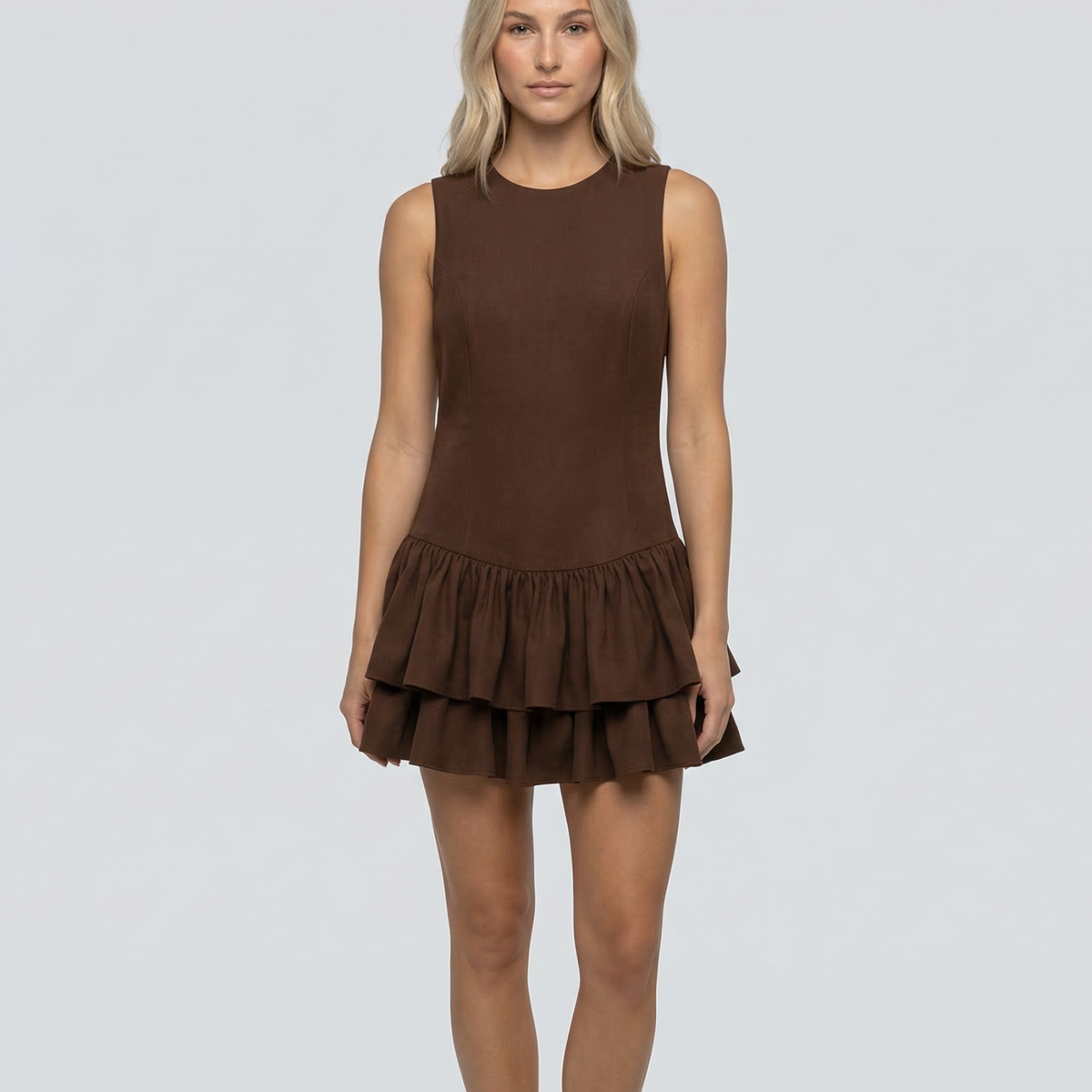 Skylar | Ruffled Mini Dress with Zipper Back
