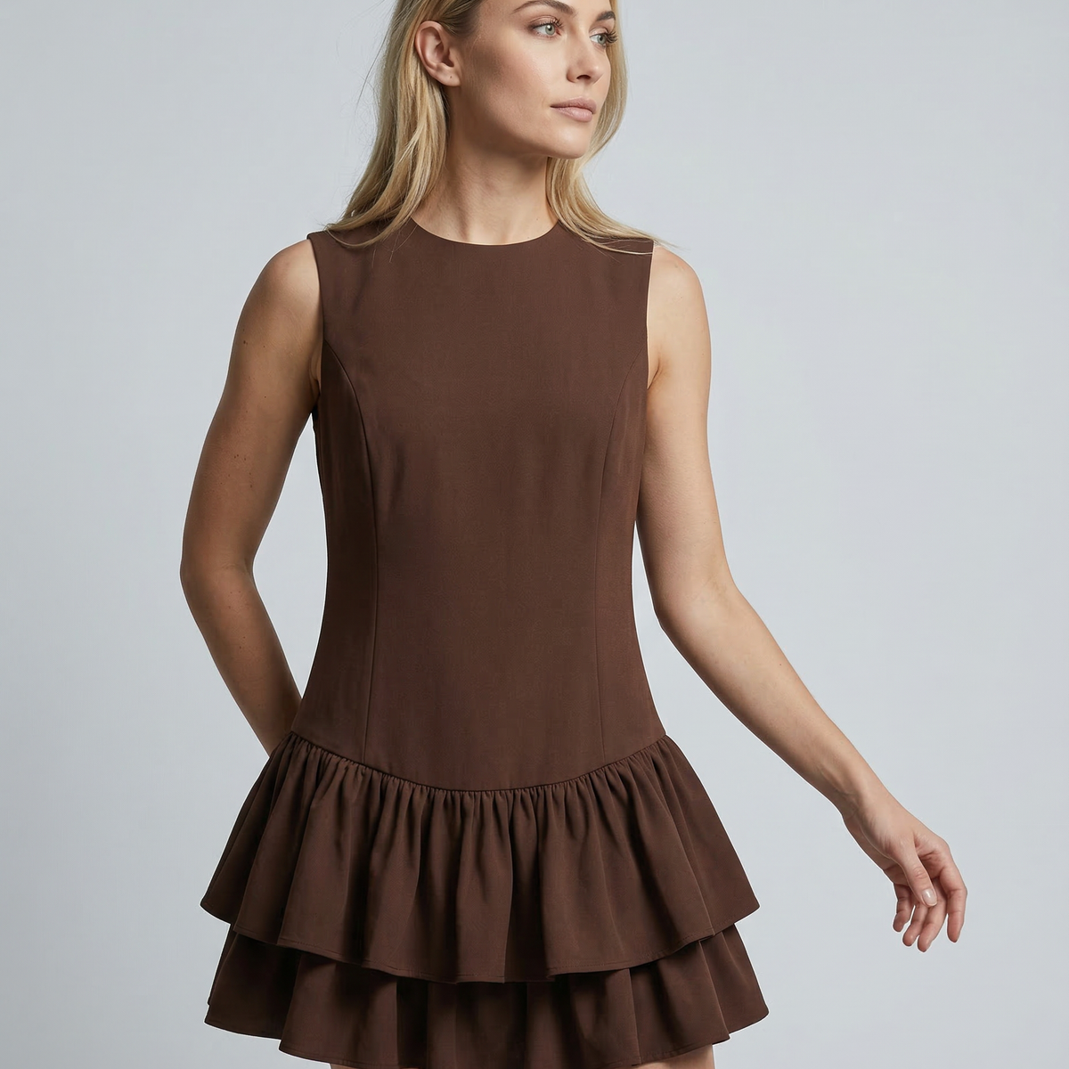 Skylar | Ruffled Mini Dress with Zipper Back