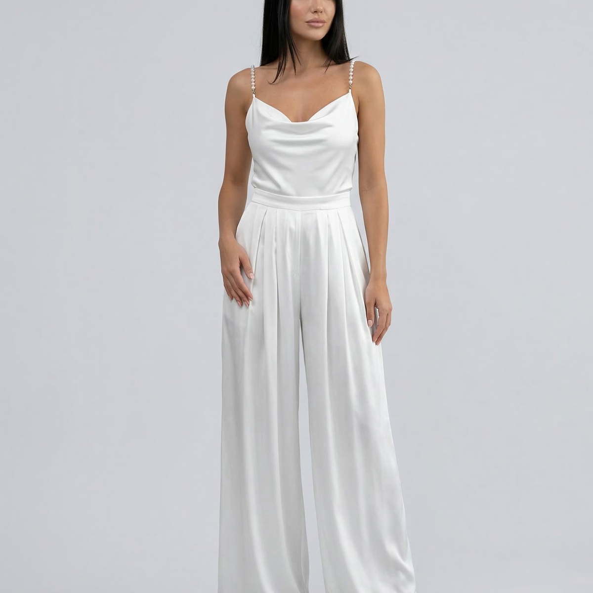 Ava | Wide-Leg Sleeveless V-Neck Jumpsuit