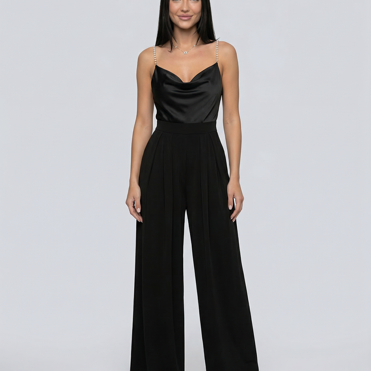 Ava | Wide-Leg Sleeveless V-Neck Jumpsuit