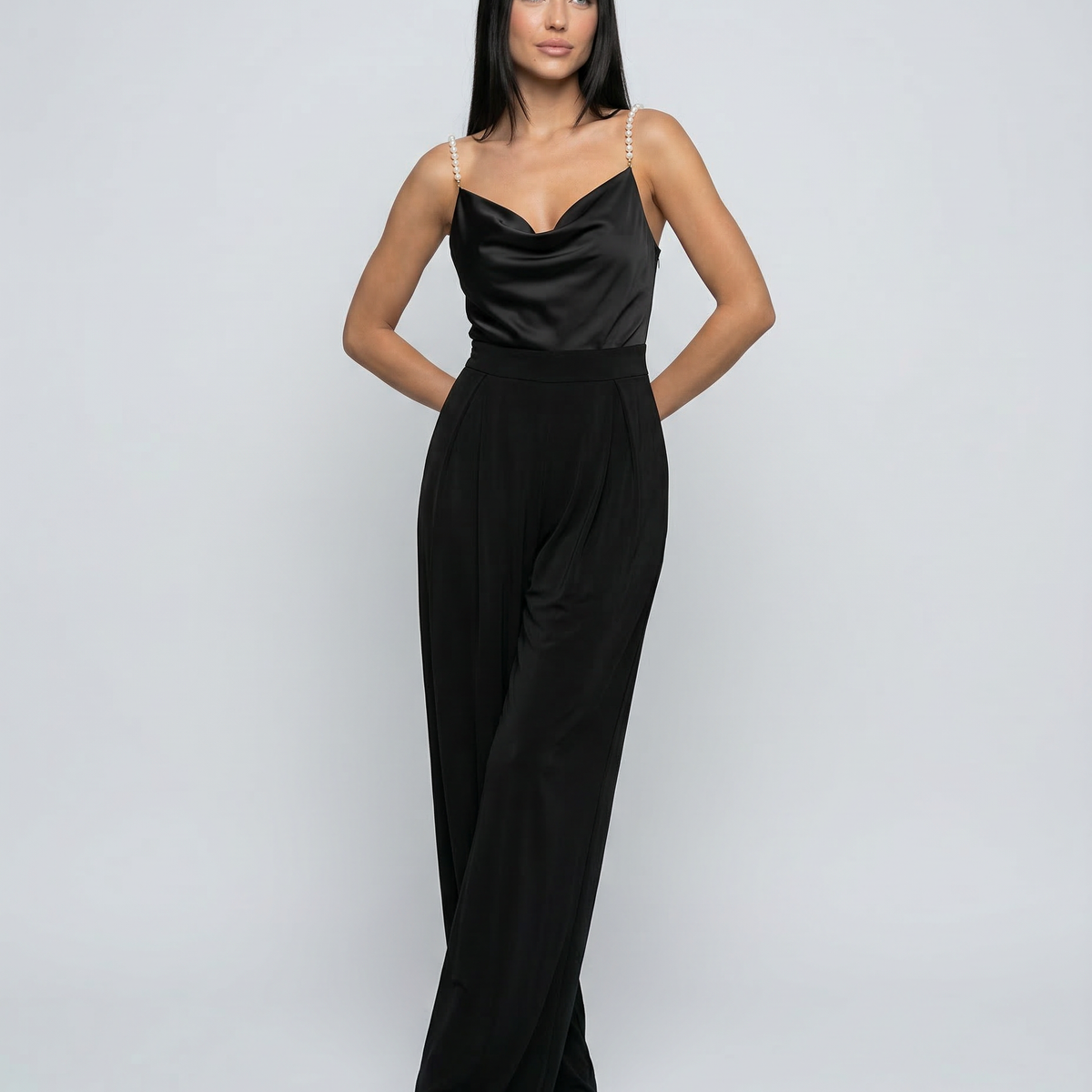 Ava | Wide-Leg Sleeveless V-Neck Jumpsuit