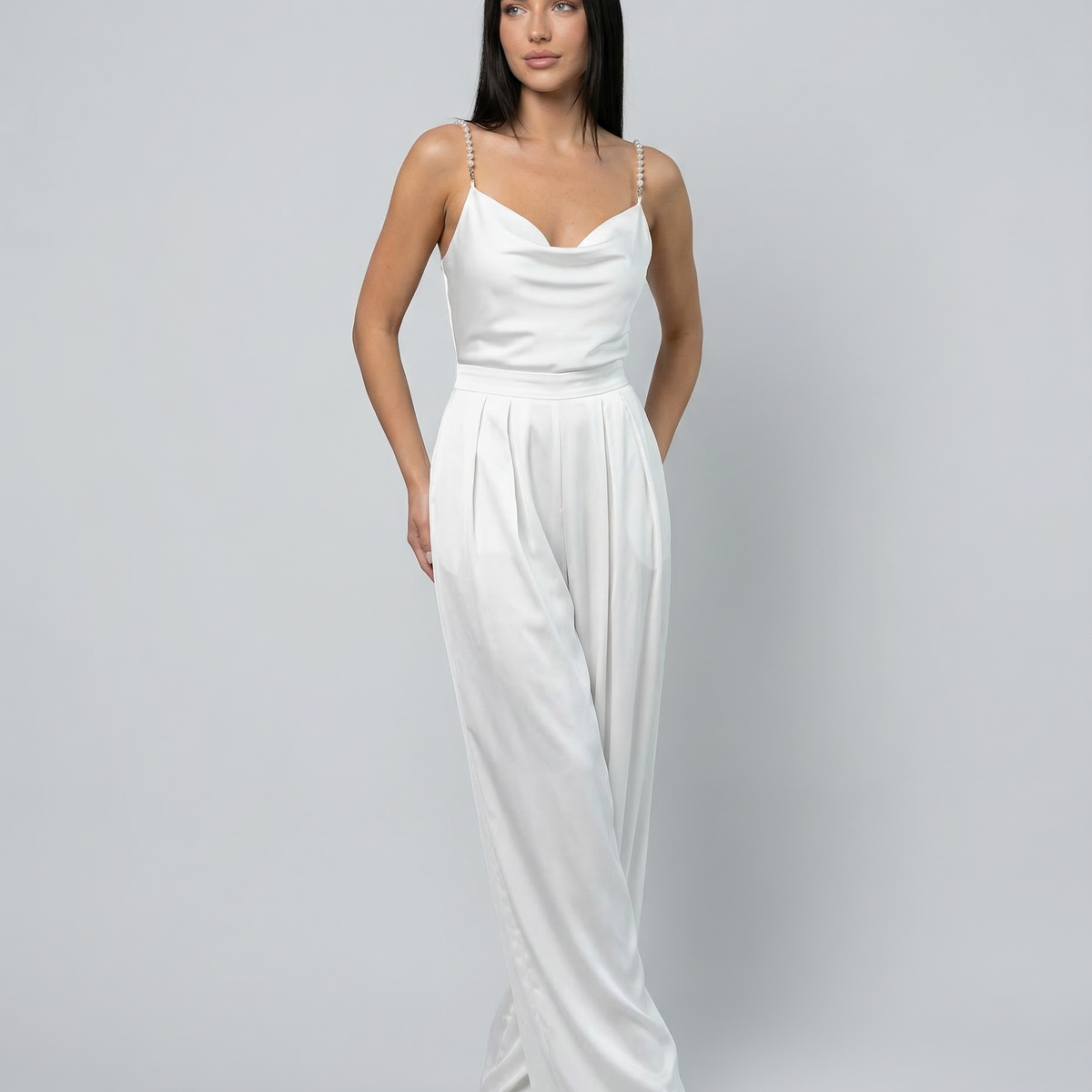Ava | Wide-Leg Sleeveless V-Neck Jumpsuit