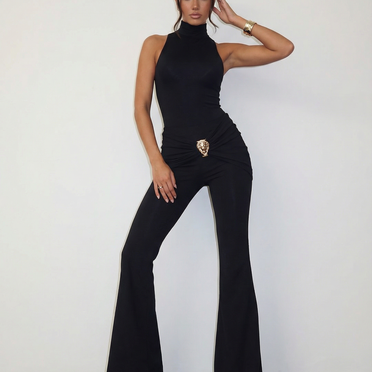 Brandi | Halter Neck Jumpsuit with Flared Leg