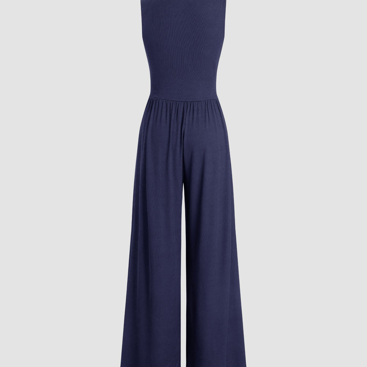 Eleanor | V-neck Ruched Solid Wide Leg Jumpsuit