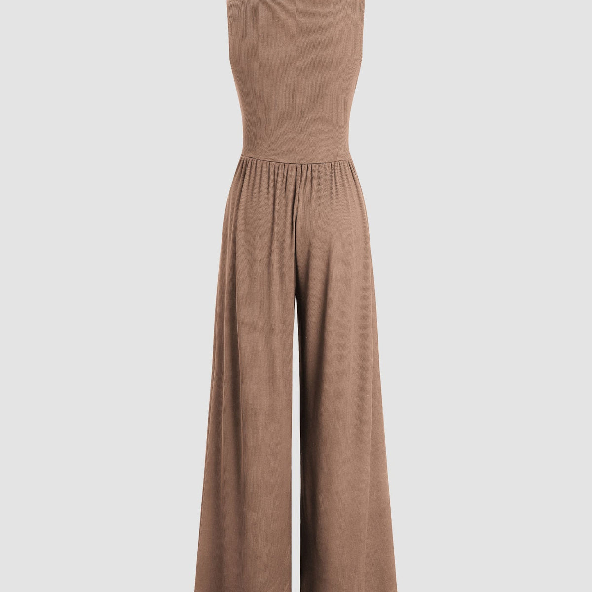 Eleanor | V-neck Ruched Solid Wide Leg Jumpsuit