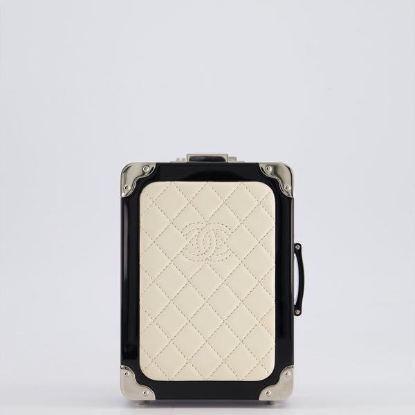 *RARE* Chanel 2016 Airlines Evening In The Air Trolley Minaudi√®re Bag with Silver Hardware and Quilted Leather with CC Logo Detail