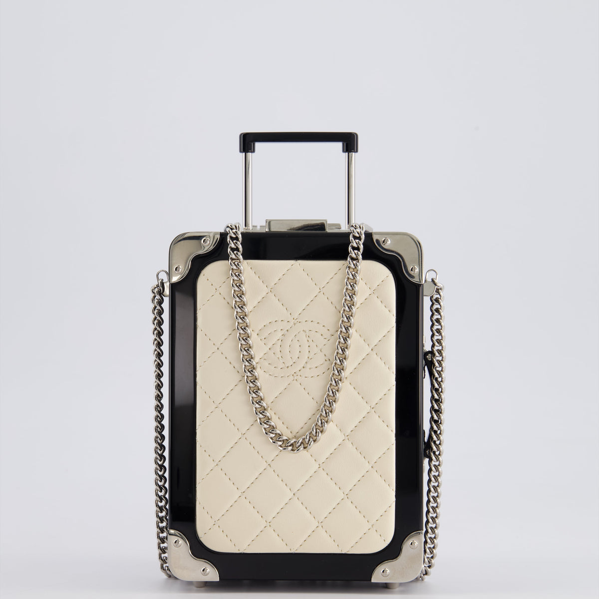 *RARE* Chanel 2016 Airlines Evening In The Air Trolley Minaudi√®re Bag with Silver Hardware and Quilted Leather with CC Logo Detail