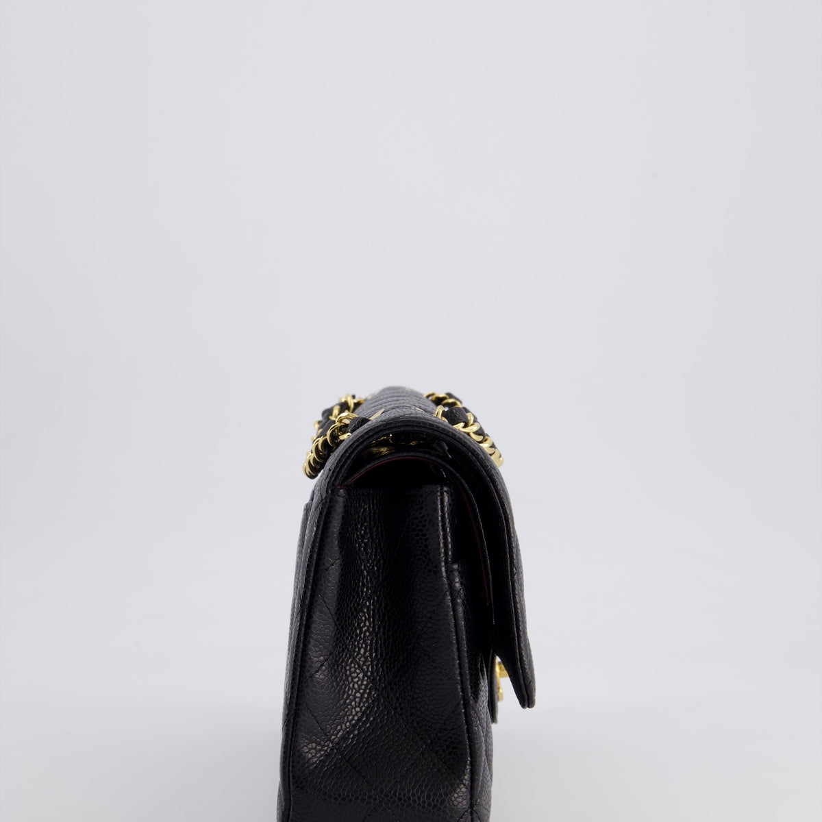 *HOT* Chanel Black Medium Classic Double Flap Bag in Caviar Leather with Gold Hardware