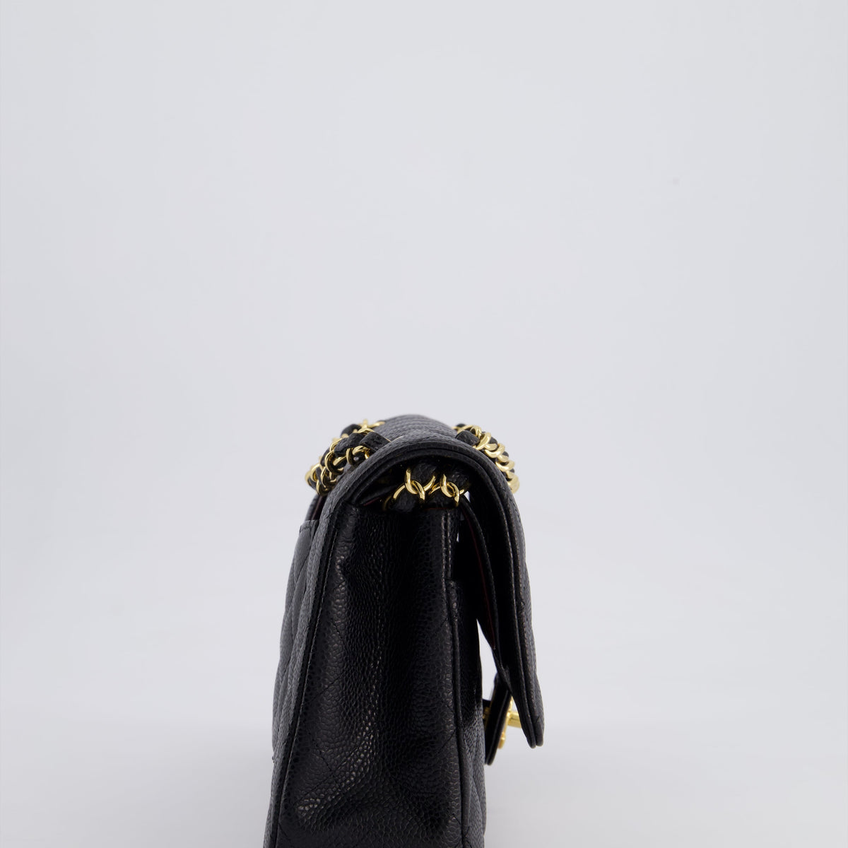 *HOT* Chanel Black Medium Classic Double Flap Bag in Caviar Leather with Gold Hardware