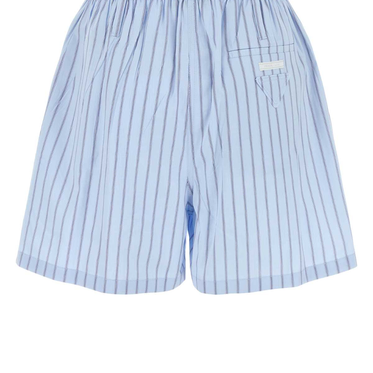 PRADA Embroidered Poplin Mini Shorts for Women - FW25