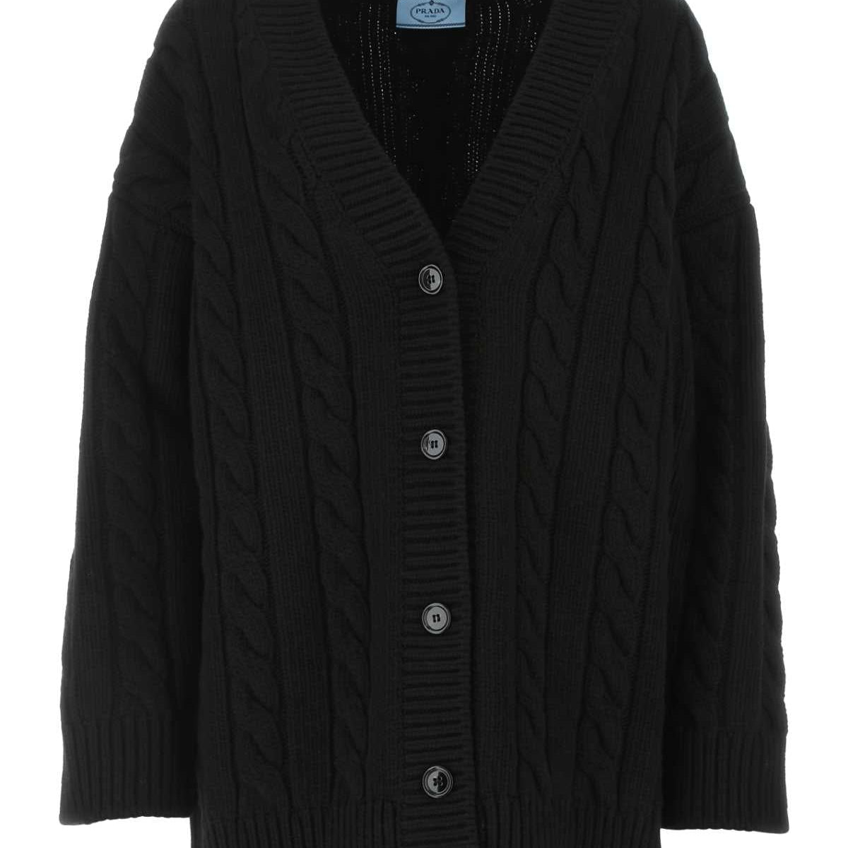 PRADA Oversized Wool Blend Cardigan