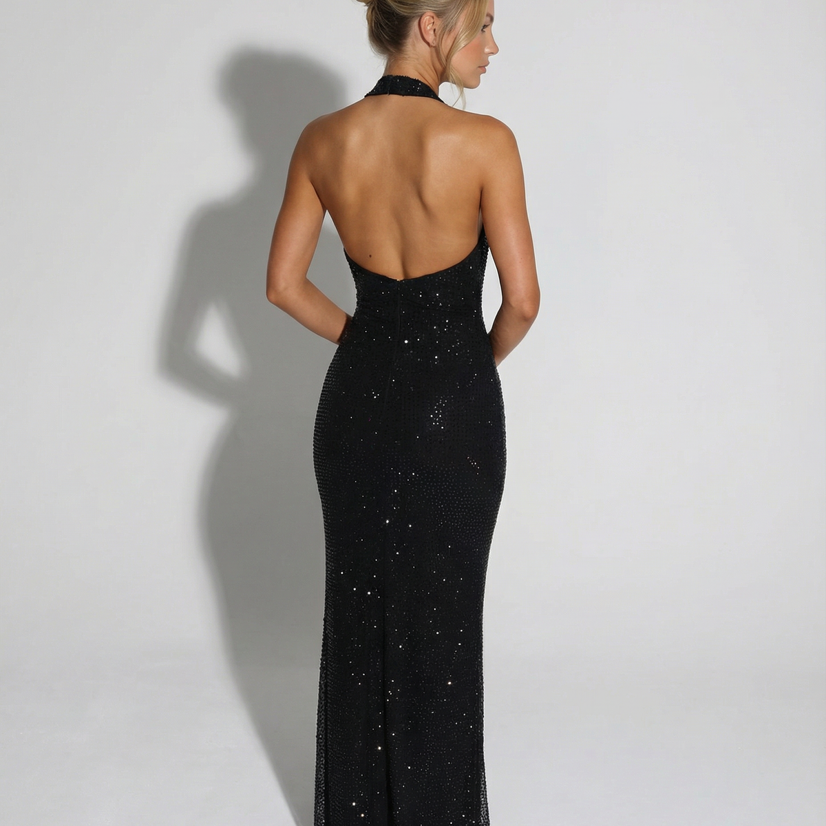 Julianna | Maxi Dress with Sequin Halter Neck