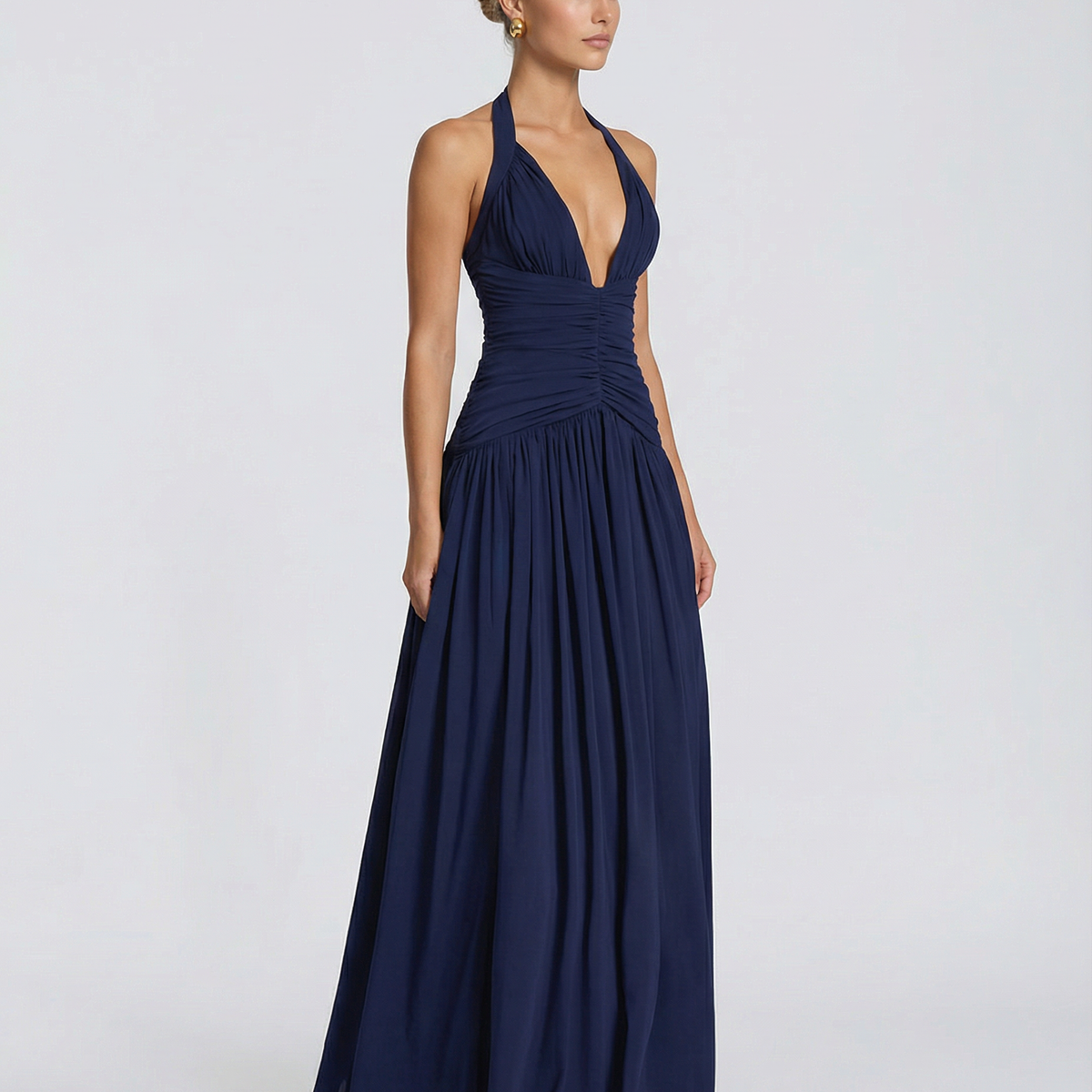 Margaret | Maxi Dress with Halter Neck and Ruched Corset