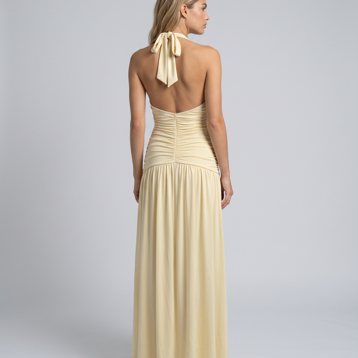Margaret | Maxi Dress with Halter Neck and Ruched Corset