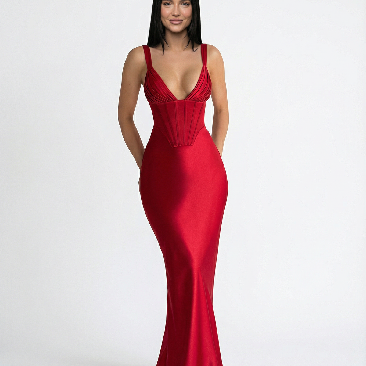 Genesis | Maxi Dress with Structured Corset Bodice