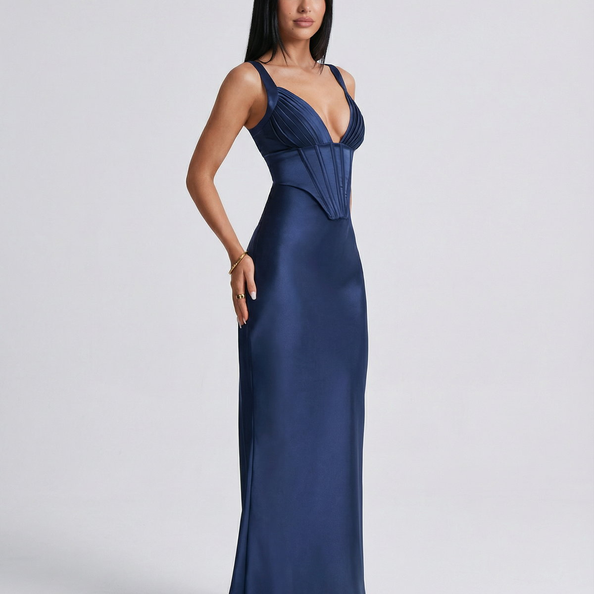 Genesis | Maxi Dress with Structured Corset Bodice