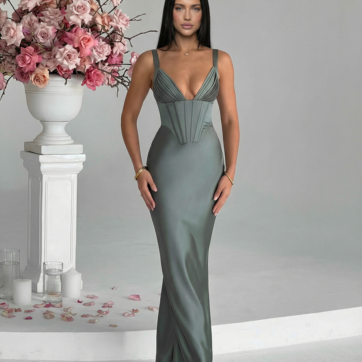 Genesis | Maxi Dress with Structured Corset Bodice