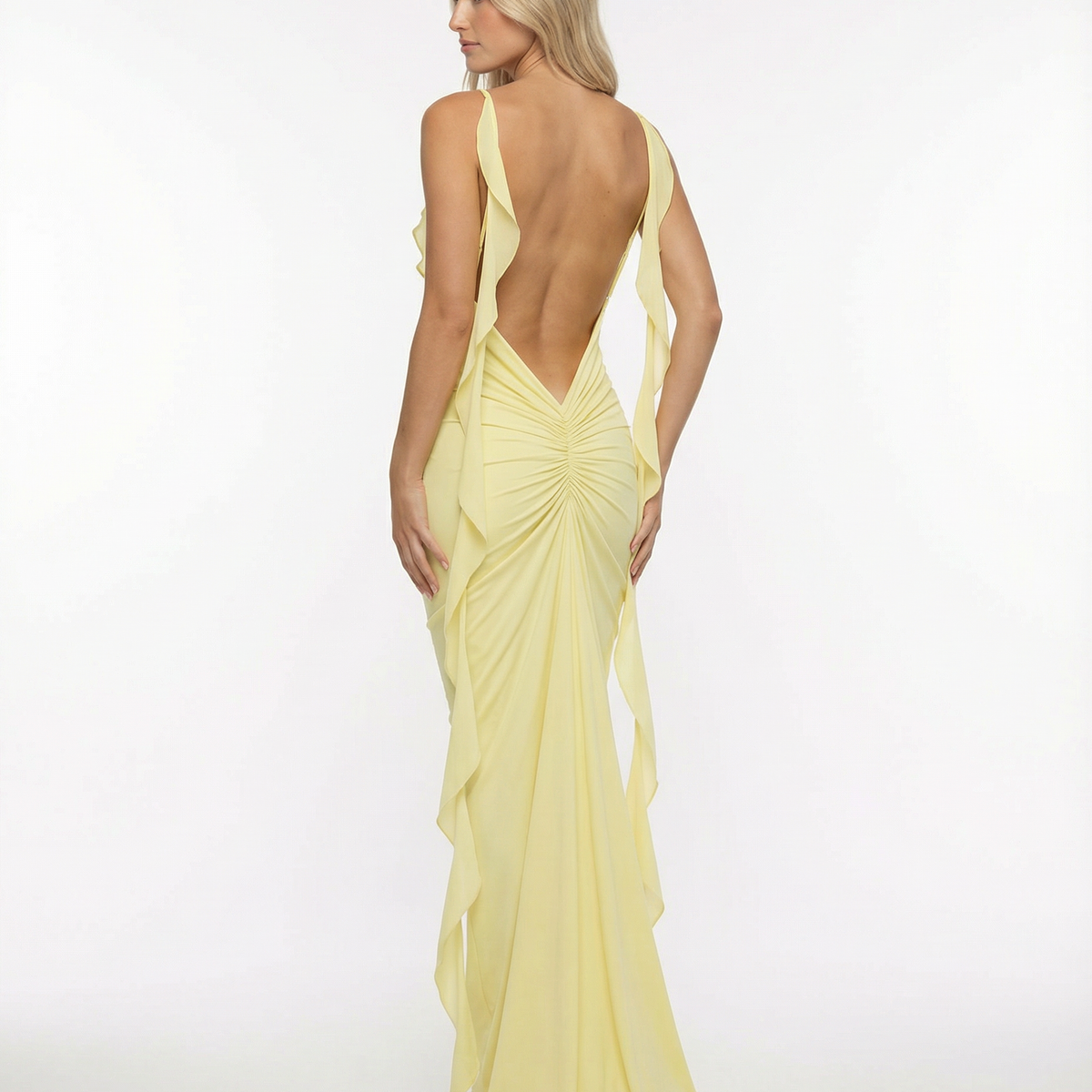Kaitlyn | Maxi Dress with Backless Ruched Silhouette
